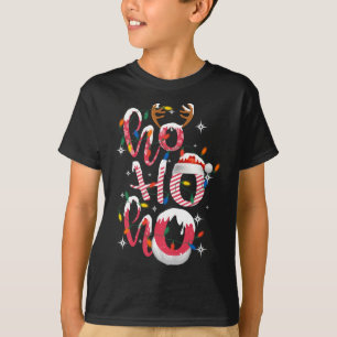 Camiseta Navidades divertidos de Ho-Ho-Ho Candy iluminan Sa