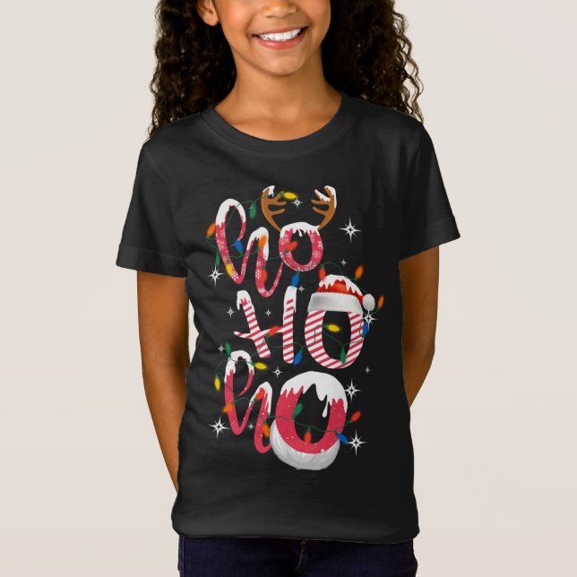Camiseta Navidades divertidos de Ho-Ho-Ho Candy iluminan Sa (Anverso)