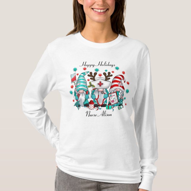 Camiseta Navidades divertidos de la enfermera (Anverso)
