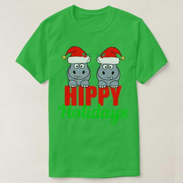 Camiseta Navidades divertidos de la fiesta de Hippo (Diseño del anverso)