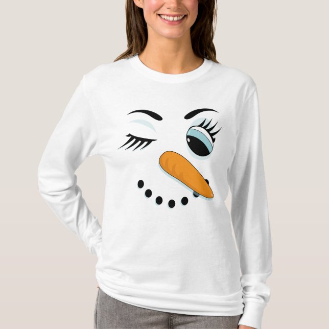 Camiseta Navidades divertidos de la Nieva Winowwoman (Anverso)