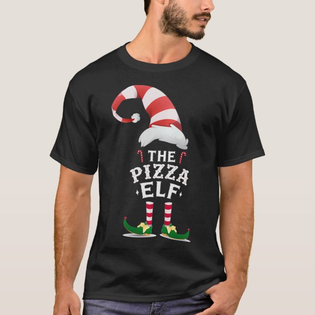Camiseta Navidades divertidos de la Pizza Elf Santa Design  (Anverso)
