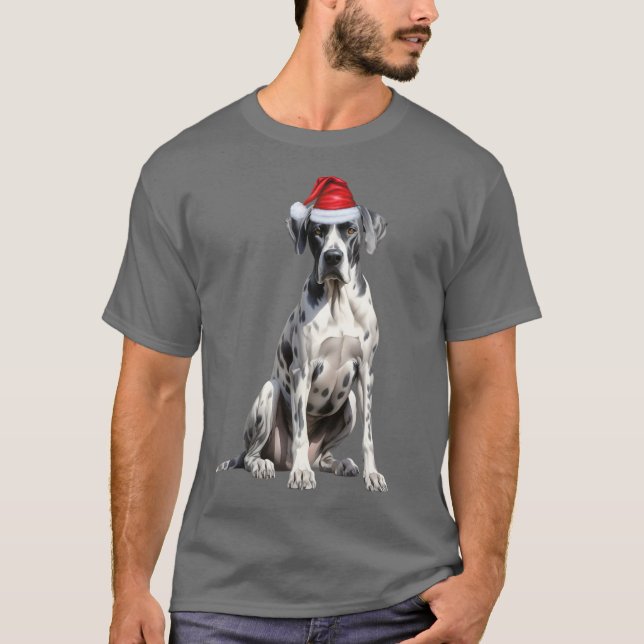 Camiseta Navidades divertidos de los grandes perros daneses (Anverso)