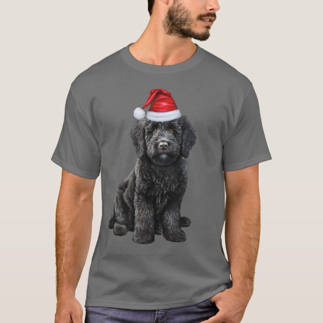 Camiseta Navidades divertidos de los perros de Labradoodle (Anverso)