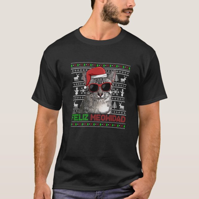 Camiseta Navidades divertidos de Meowidad Feliz Gato Egipci (Anverso)