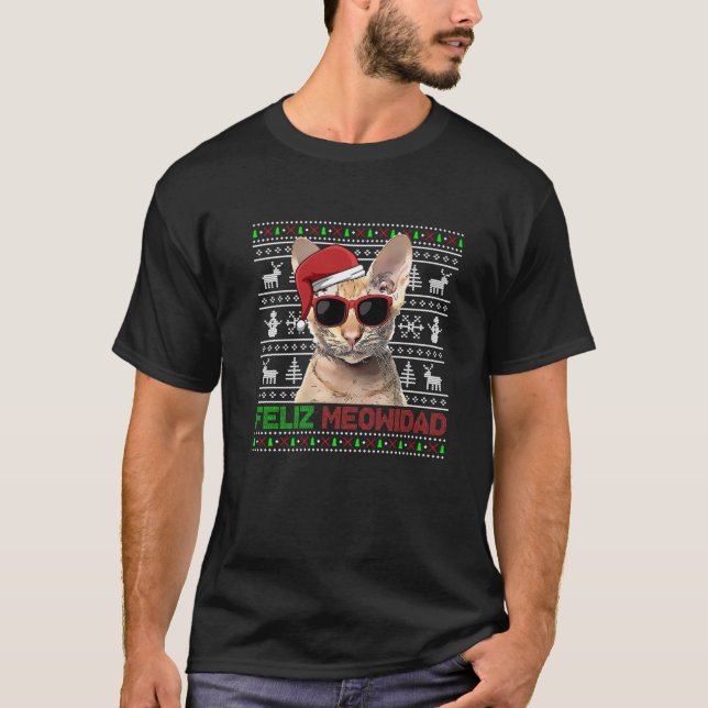 Camiseta Navidades divertidos de Meowidad, un gato oriental (Anverso)