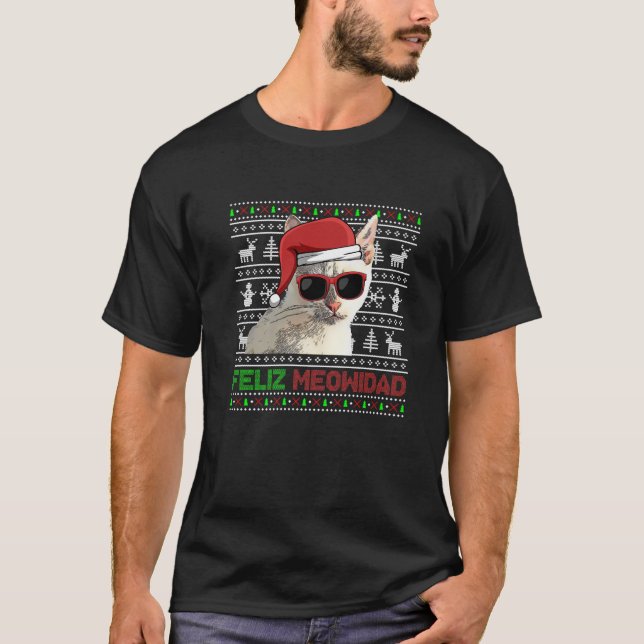 Camiseta Navidades divertidos de Meowidad, un gato tonkinés (Anverso)