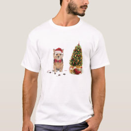 Camiseta Navidades divertidos de Norfolk Terrier con árbol