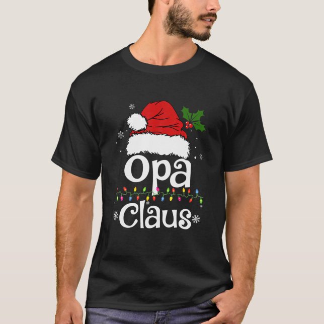 Camiseta Navidades divertidos de Opa Claus Pajamas Santa (Anverso)