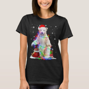 Camiseta Navidades divertidos de oso polar iluminan Navidad