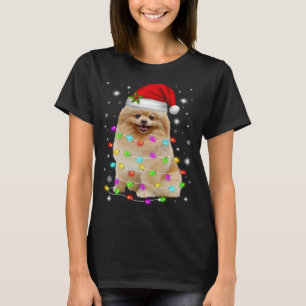 Camiseta Navidades divertidos de Perro de Pomerania Santa H