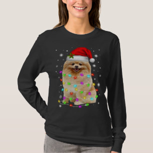 Camiseta Navidades divertidos de Perro de Pomerania Santa H