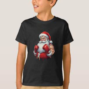 Camiseta Navidades divertidos de Santa A Boxer Boxing Ho-ly