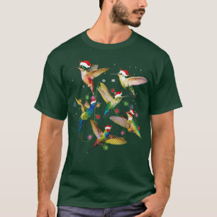 Camiseta Navidades divertidos de Santa Hummingbird iluminan