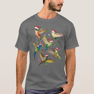 Camiseta Navidades divertidos de Santa Hummingbird iluminan