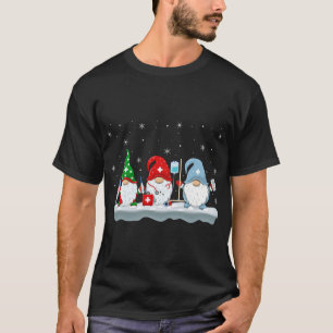 Camiseta Navidades divertidos de Santa Nurse Gnomes ilumina