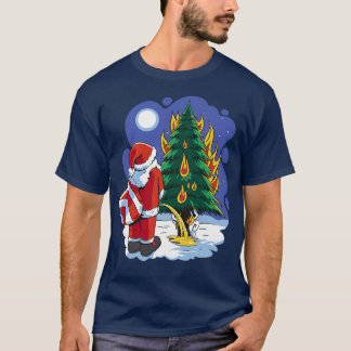 Camiseta Navidades divertidos de Santa Peeing