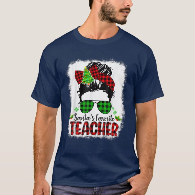 Camiseta Navidades divertidos de Santa Red, profesora favor (Anverso)