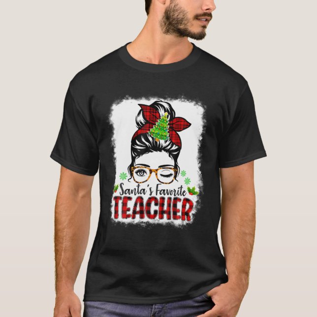 Camiseta Navidades divertidos de Santa Red, profesora favor (Anverso)