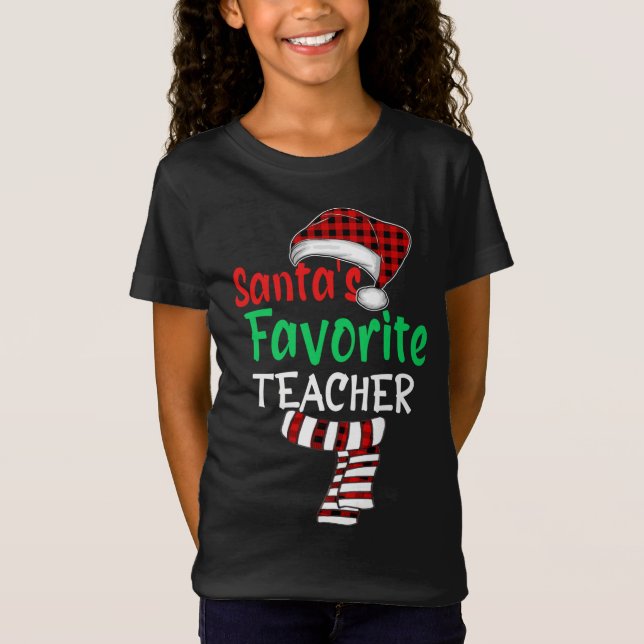 Camiseta Navidades divertidos de Santa Red, profesora favor (Anverso)