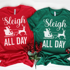 Camiseta Navidades divertidos de Santa Sleigh todo el día