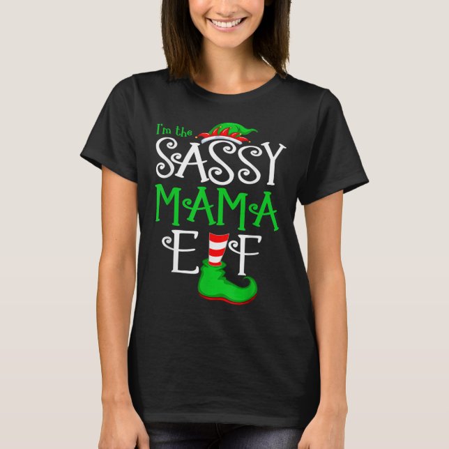 Camiseta Navidades divertidos de Sassy Mama Elf (Anverso)