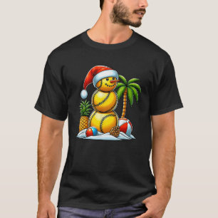Camiseta navidades divertidos de Snowman en julio de verano
