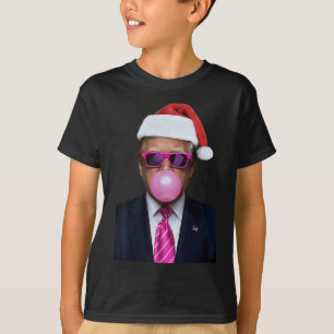 Camiseta Navidades divertidos de Trump con espuma rosa de b