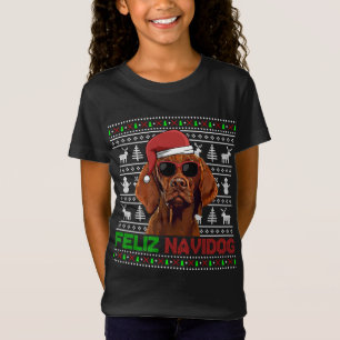 Camiseta Navidades divertidos de Vizsla Dog Feliz Navidog