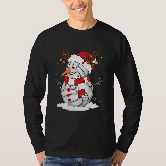 Camiseta Navidades divertidos de voleibol de nieve Pajama S (Anverso)