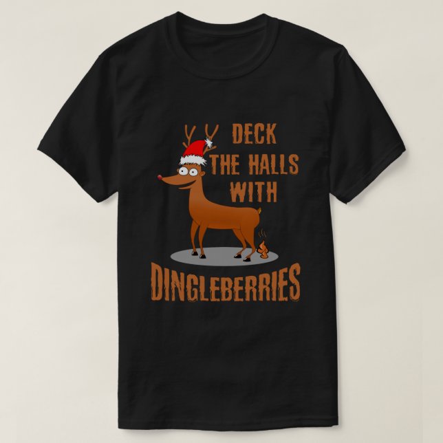 Camiseta Navidades divertidos decoran los pasillos con ding (Diseño del anverso)