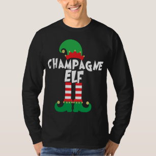 Camiseta Navidades divertidos del elfo de champagne compite