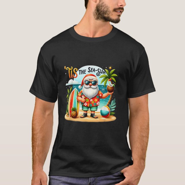 Camiseta Navidades divertidos del Sea Sun Santa Beach Summe (Anverso)