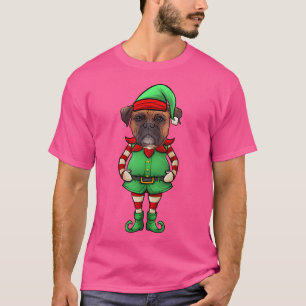 Camiseta Navidades divertidos Elf Boxer Dog