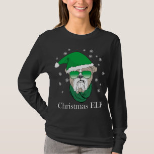 Camiseta Navidades divertidos Elf - Bulldog Guay En Gafas D