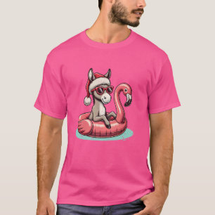 Camiseta Navidades divertidos en julio en Donkey Santa Flam