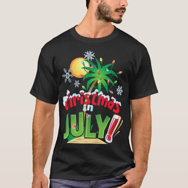 Camiseta Navidades divertidos en julio en la playa de Shirt (Anverso)