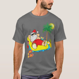 Camiseta Navidades divertidos en julio en la playa de veran