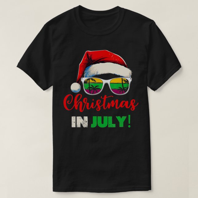Camiseta Navidades divertidos en julio Gafas de sol de vera (Diseño del anverso)