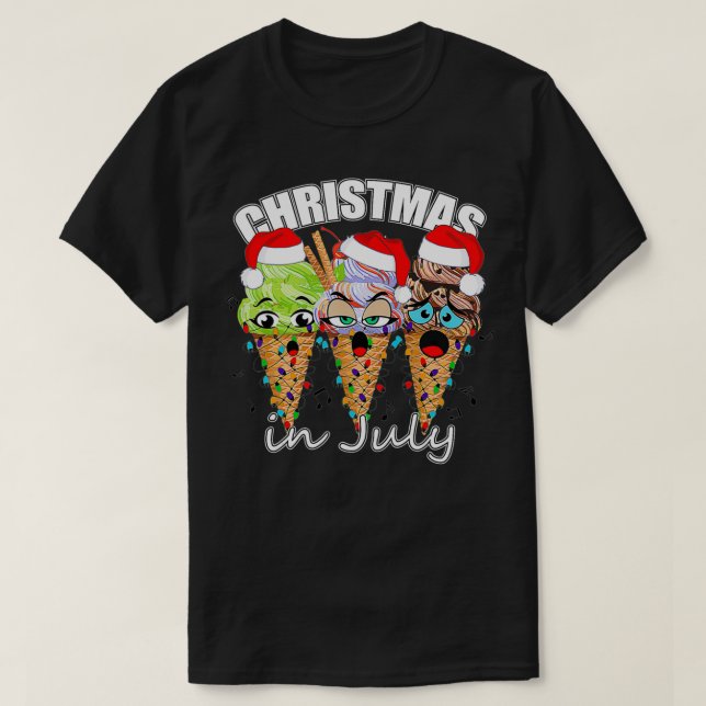 Camiseta Navidades divertidos en julio Icecream en verano (Diseño del anverso)