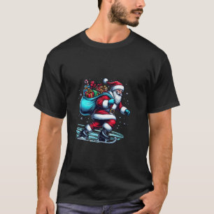 Camiseta Navidades divertidos esquian nieve Santa Snowboard