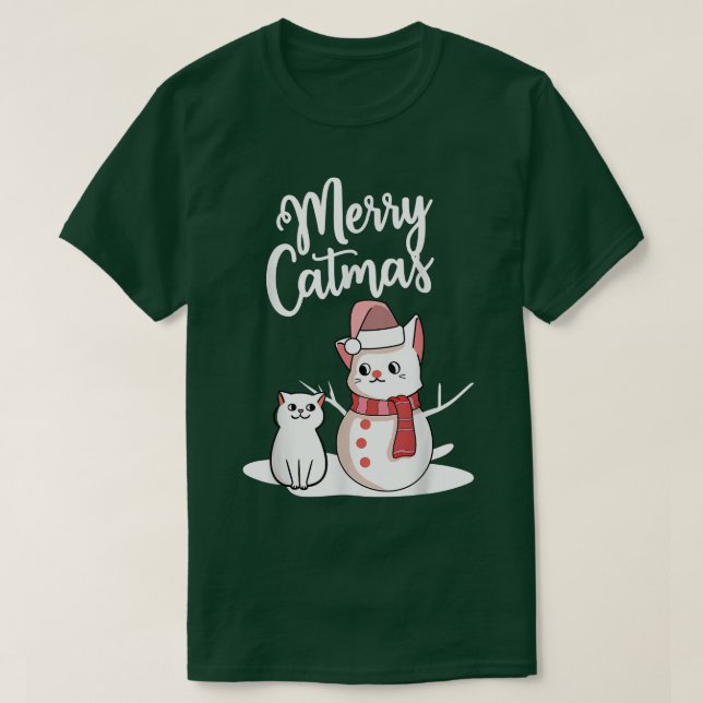 Camiseta Navidades divertidos: Gato de nieve del gato de Me (Diseño del anverso)