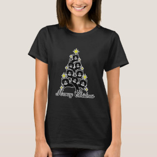Camiseta Navidades divertidos Gato Gato Gato Gato Gato Negr