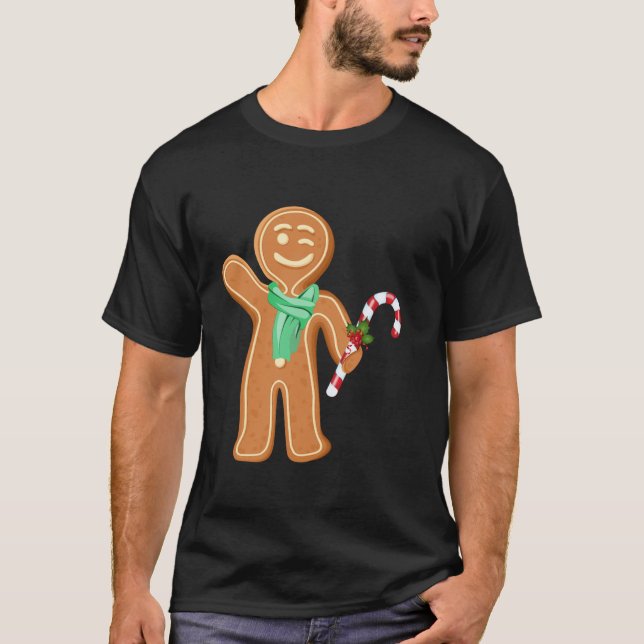 Camiseta Navidades divertidos Gingerbread Long Sleeve T Shi (Anverso)