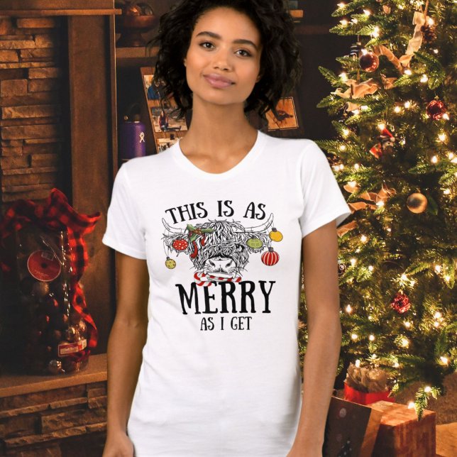 Camiseta Navidades divertidos Highland Cow (funny highland cow christmas shirt)