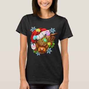 Camiseta Navidades divertidos Highland Cow, Navidades occid