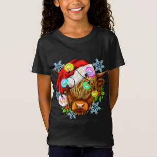Camiseta Navidades divertidos Highland Cow, Navidades occid
