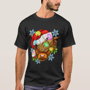Camiseta Navidades divertidos Highland Cow, Navidades occid