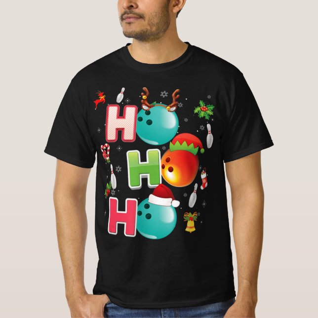 Camiseta Navidades divertidos Ho Ho Ho Ho Bowling Pajama Sa (Anverso)