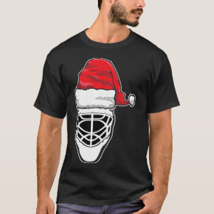 Camiseta Navidades divertidos hockey Goalie Mask Santa Hat 